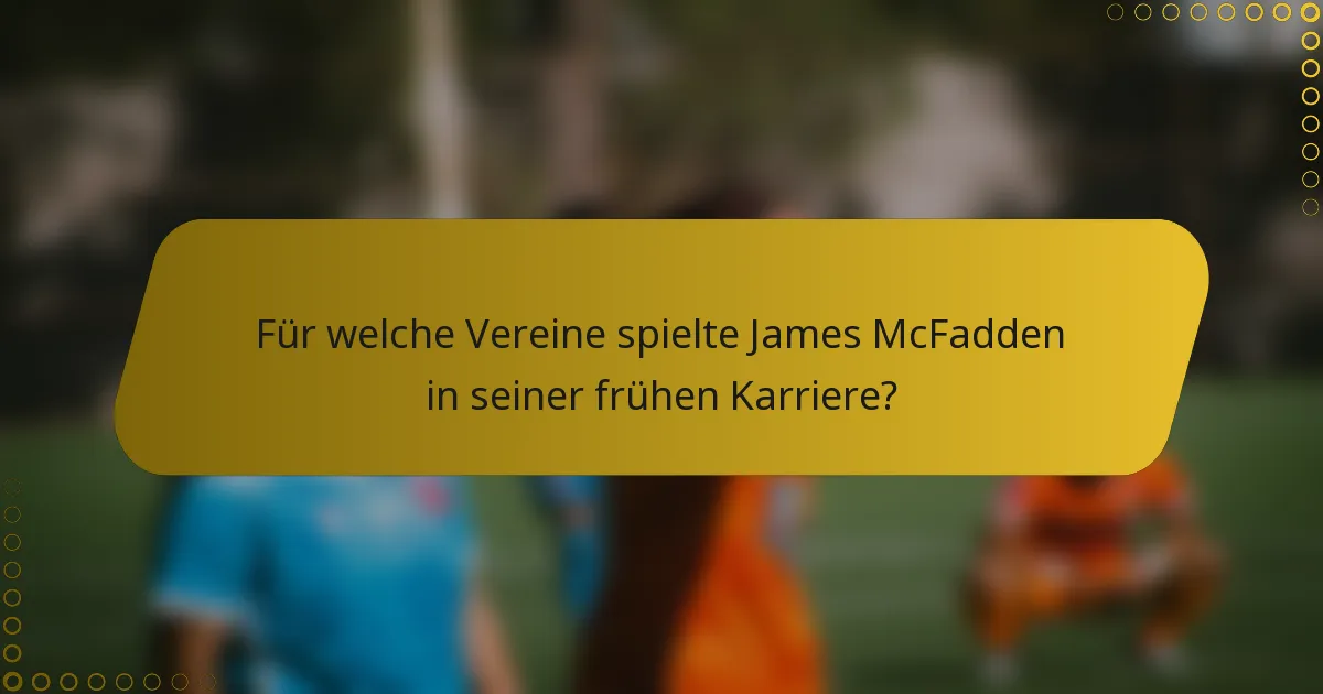 Für welche Vereine spielte James McFadden in seiner frühen Karriere?