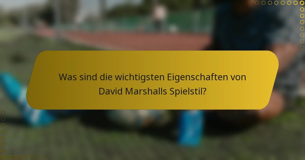 Was sind die wichtigsten Eigenschaften von David Marshalls Spielstil?