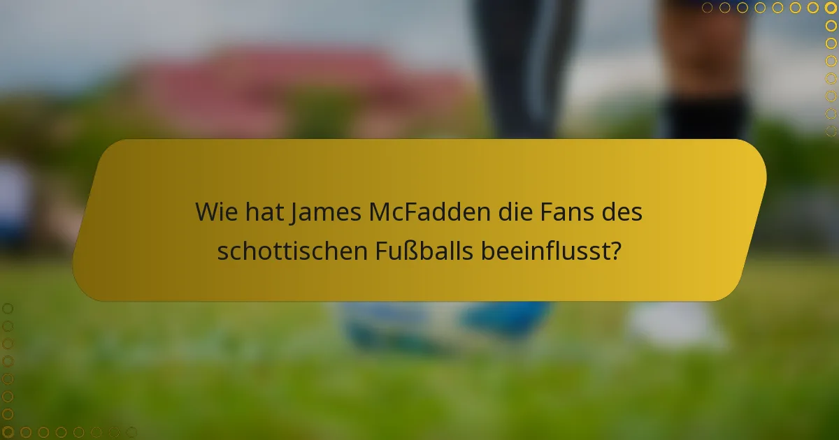 Wie hat James McFadden die Fans des schottischen Fußballs beeinflusst?