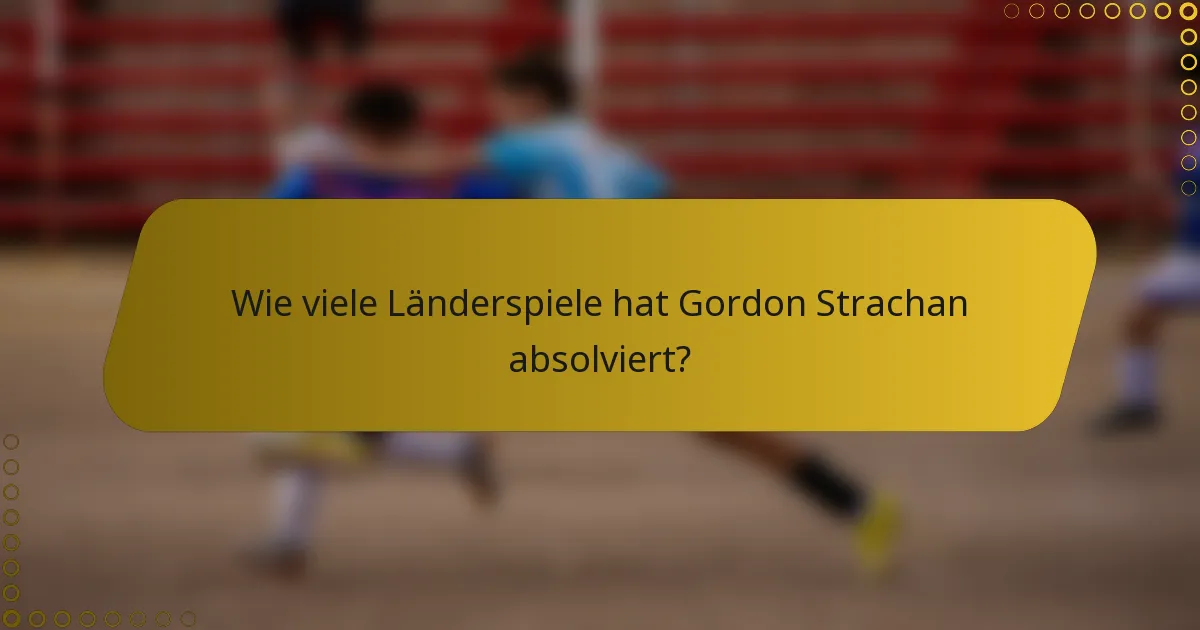 Wie viele Länderspiele hat Gordon Strachan absolviert?
